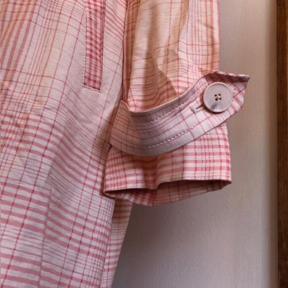 LAUREN CONRAD LC Very Berry Plaid Trench Coat Medium - Picture 8 of 17